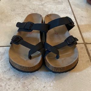 Black Strap Vegan Leather Sandal